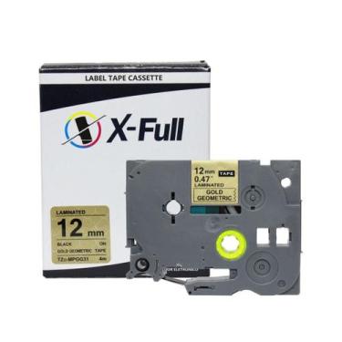 Imagem de Fita Compatível Brother Tze MPGG31 Dourado Geométrico 12mm - X-Full