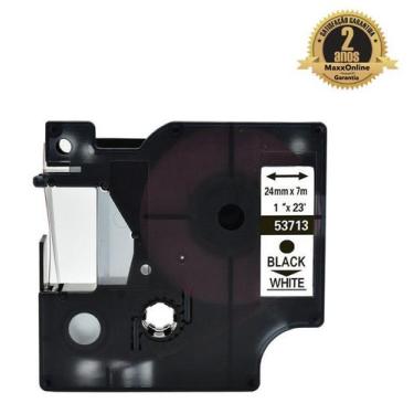 Imagem de Fita Compatível Dymo D1 53713 Branca Letra Preta 24mm - Genérica Broth