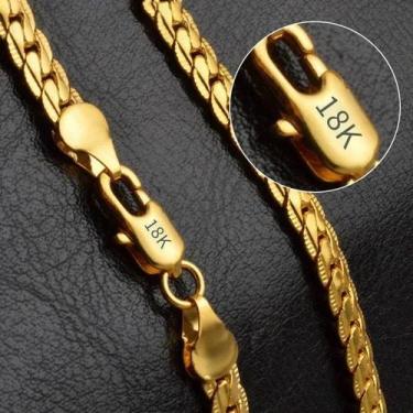 Imagem de Colar de Prata Banhado a Ouro 6mm - 8, 18, 20 e 24 Polegadas - Unissex