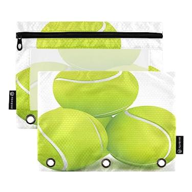 Imagem de Qilmy Bolso para fichário de tênis, 2 bolsos com zíper e janela transparente, bolso para fichário de 3 anéis para material de escritório escolar 270