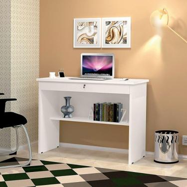 Imagem de Escrivaninha Mesa Aparador Orquídea 01 Gaveta Com Chave - Branco