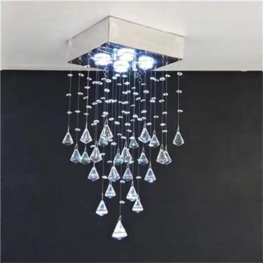 Imagem de Lustre Para Sala, Quarto, Cozinha, Em Cristal K9 Base 20x20 30cm