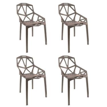 Imagem de Conjunto com 4 Cadeiras Pixel Cinza Mushroom