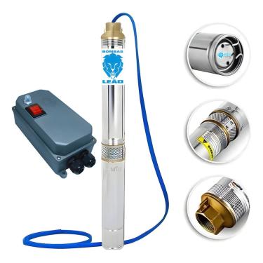 Imagem de Motobomba Leão Inox Submersa Caneta Poço 1,5cv 220v Com Painel
