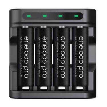 Imagem de Carregador Enercell 4-LN com 4 pilhas AA Recarregáveis da Eneloop Pro 