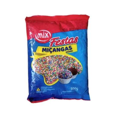 Imagem de Confeito miçanga colorido 8 cores 500g mix