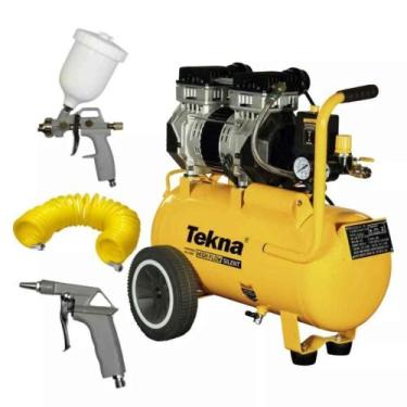 Imagem de Compressor De Ar 2,5Hp 9 Pés 24L + Kit De Pintura - Tekna