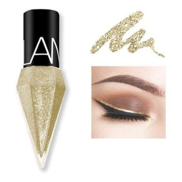 Imagem de Delineador Dourado C/ Glitter Brilho Maquiagem Longa Duraçao - Handaiy