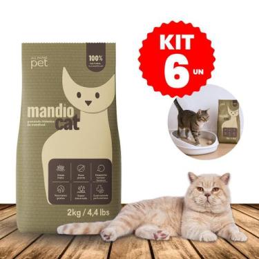 Imagem de Kit 6 Granulado Higiênico de Mandioca Areia Mandiocat 2Kg - All Paper 
