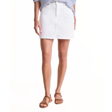 Imagem de vineyard vines Saia jeans feminina Delaney, Boné branco, 33