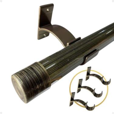 Imagem de Kit 3 Suporte Perfil Parede Varão Comum Ilhós 19mm Cortina Argola Inst