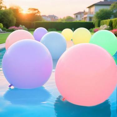 Imagem de Big Pastel Balloons Assorted Colors 36 Inch - 10pcs Giant Latex Party Ballons Macaron Large Round Baloons Arch Kit for Easter Birthday Baby Shower Wedding Rainbow Party Decorations
