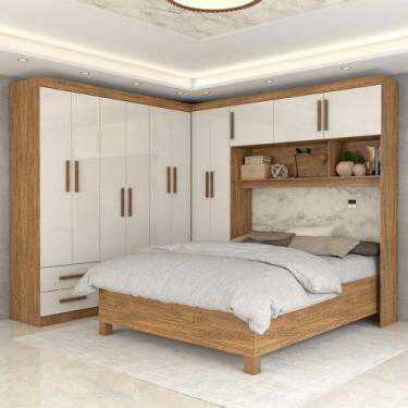Imagem de Guarda-Roupa Casal Modulado com Cama Belgrado 11 Portas 6 Gavetas Cina