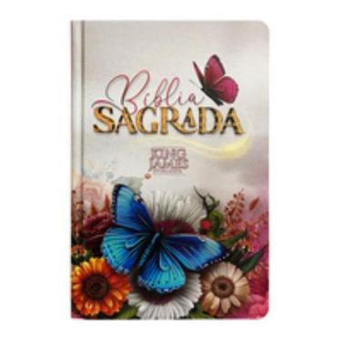 Imagem de Bíblia slim KJA - flores e borboletas