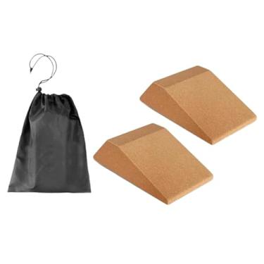 Imagem de Generic 2 peças de blocos de cunha de agachamento de cortiça, placa inclinada, calcanhar, placa de inclinação, tijolo leve para exercícios, blocos de