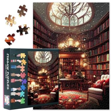 Imagem de Jigsaw Puzzles 1000 Pieces - 1000 Piece Puzzle for Adults, Antique Library with Wooden Bookshelves & Vintage Books, Adult Puzzles 1000 Pieces, 27.5x19.7 in