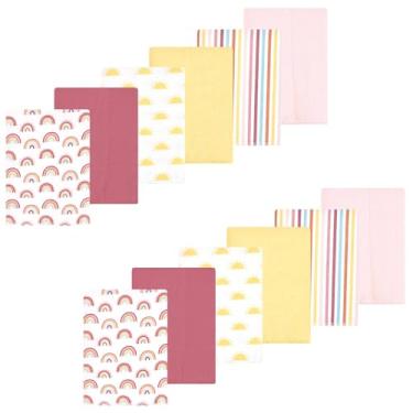 Imagem de Luvable Friends Hudson Baby Flanela Burp Panos, conjunto com 12 unidades, Sunny Sky, 14x20 inches