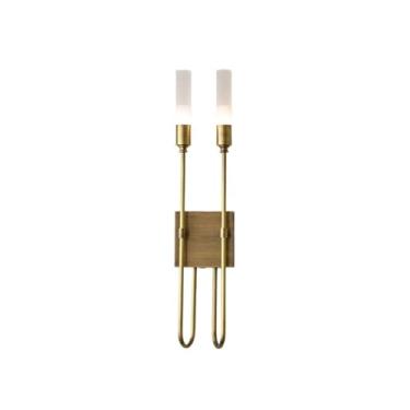 Imagem de Luminária de parede dupla retrô cobre luxo leve para corredor vila, luminária decorativa para corredor, hall de entrada