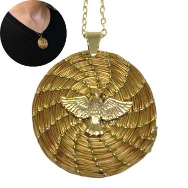 Imagem de Conjunto de capim dourado com Espírito Santo Folheado à ouro 18k com 1