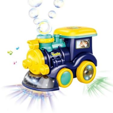 Imagem de Mini Trenzinho Solta Bolha Brinquedo Colorido Com Luz e Som Bate e Vol