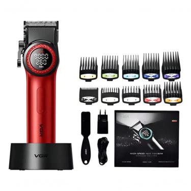 Imagem de Máquina De Cabelo Vgr 001 Cor Preta 110v Cor Vermelha