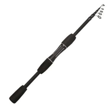 Imagem de Vara de pesca telescópica portátil, confortável, fibra de carbono, cabo reto/curvo, flexível, antiderrapante, acessórios de pesca