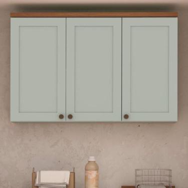 Imagem de Armário de Cozinha Genialflex Iluminata 3 Portas Hortelã