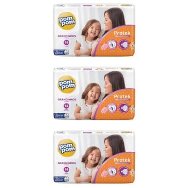Imagem de Fralda Pompom Derma Protek Jumbo  Tam Grandinhos -  Kit com 42 fraldas