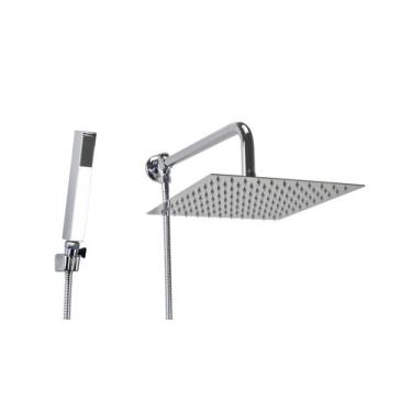 Imagem de Ducha Inox 304 25 cm com Ducha Manual em ABS com Trava - AMG Metais