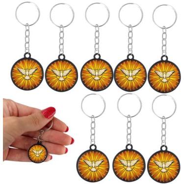 Imagem de 20 Chaveiro Divino Espirito Pomba Branca Catolic Lembracinha - Tudo em