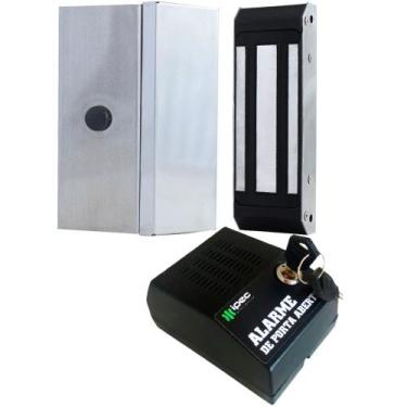 Imagem de Fechadura Magnética M100 Inox Com sensor embutido + Alarme Sinalizador