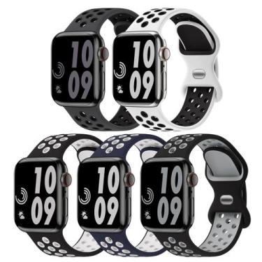 Imagem de Pulseiras esportivas compatíveis com Apple Watch 44 mm 42 mm para home