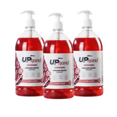 Imagem de Kit 3 Sabonetes Líquidos Glicerinados Romã e Maçã - Frascos de 1 Litro com Válvula Pump | Higiene para Mãos e Lavabos