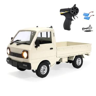 Imagem de Dodoore WPL D12 RC Car Kei Truck, 1:10 Scale Remote Control Car RC Drift Car, 2.4GHz All Terrain Off Road Pickup Truck Crawler with Brushed Motor, LED Headlights, 2 Batteries RTR for Adults (White)