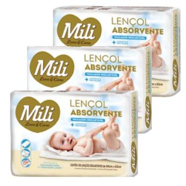 Imagem de Trocador Descartável Mili Love & Care 3 Pacotes C/ 5 Unidades
