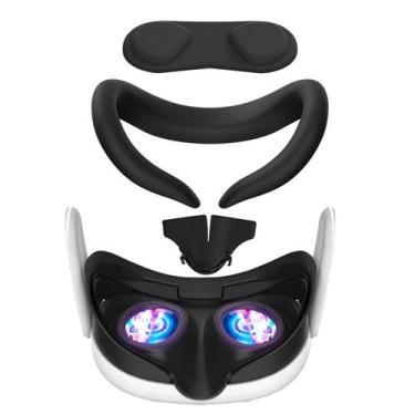 Imagem de Capa facial de máscara de silicone VR e capa de lente para Meta Quest 
