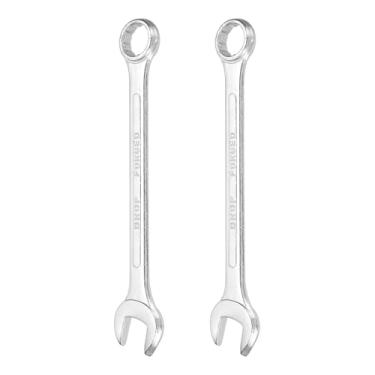 Imagem de HARFINGTON 2 peças de chave inglesa métrica de 19 mm, caixa de 12 pontos e chave inglesa de extremidade dupla de aço zincado de extremidade aberta para conserto de móveis de tubos automotivos, faça