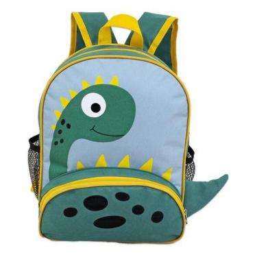 Imagem de Mochila Infantil Dinossauro Escolar Menino Menina 12L Resistente e Div