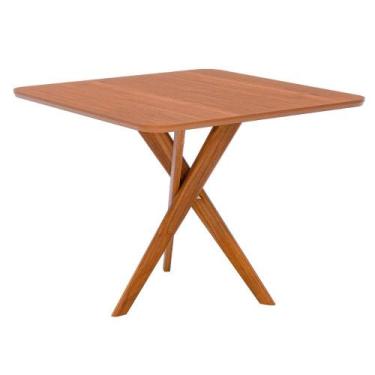 Imagem de Mesa Jantar Quadrada 0,95 x 0,95 Cacau Sem Vidro Madeira/Cinamomo - Ci