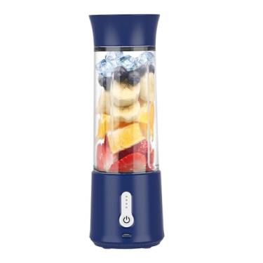 Imagem de Liquidificador portátil com carregamento USB, máquina de smoothie de tamanho pessoal, copo de vidro de 500 ml, lâminas de aço inoxidável 304 (azul escuro)