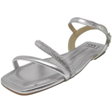Imagem de Sandalia Feminina Rasteira Brilho Casual Conforto Moleca