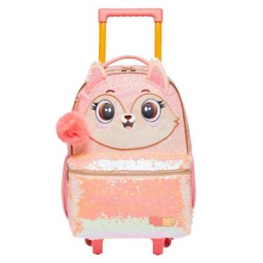 Imagem de Mochila De Rodinhas Raposa Pack Me Fox Brilhosa Com Orelha - Pacific