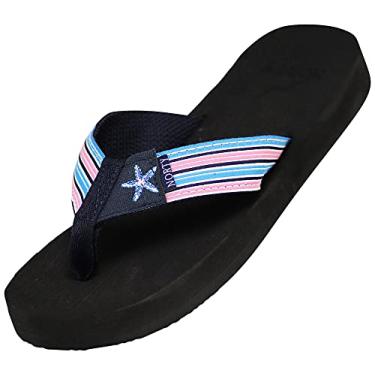 Imagem de NORTY - Sandália feminina casual de resort para conforto diário, Listras de arco-íris, 36
