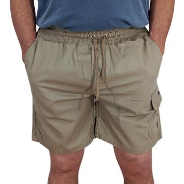 Imagem de Bermuda Masculina em Brim de Alta Qualidade com 3 Bolsos, Elástico e Cordão - Versátil e Confortável
