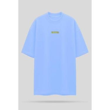 Imagem de Camiseta Oversized Shatark Pac Man - Azul Claro-Masculino