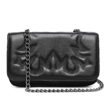 Imagem de Bolsa Feminina Pequena Preta De Ombro De Mão Alça Corrente Moda Country Western Ana Castelo Festa Balada Rodeio