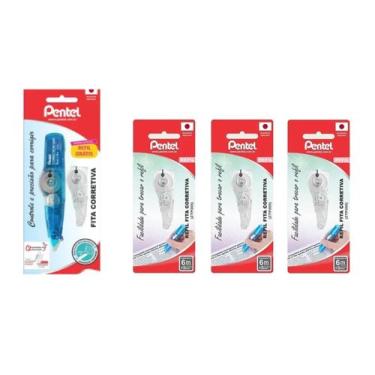 Imagem de Fita Corretiva Pentel Azul + 4 Refis