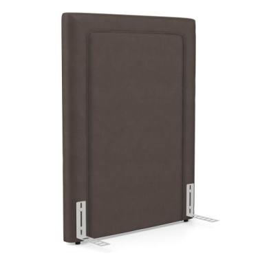 Imagem de Cabeceira Cama Box Solteiro Alba 90cm com Frame Veludo Marrom - Abmaza