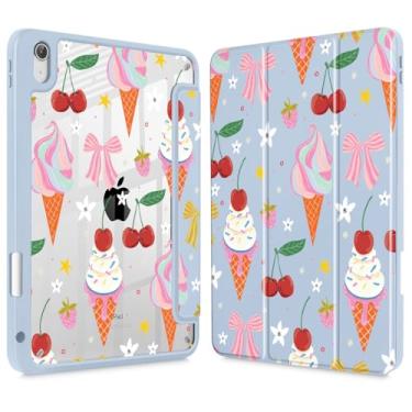 Imagem de Lepeoac Capa para iPad de 11 polegadas A16 2025 geração 11ª / iPad 11 polegadas 2022 10ª geração, porta-lápis embutido com capa à prova de choque, capa traseira transparente transparente, despertar