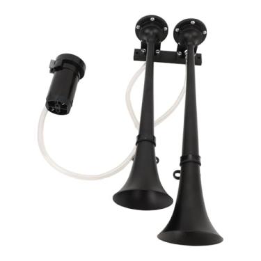 Imagem de Generic Truck Air Horn, Fácil de Instalar o Ajuste Universal Eficaz 150db Loud 2 Trompete de Ar Compacto para Carro para Iate (Preto)